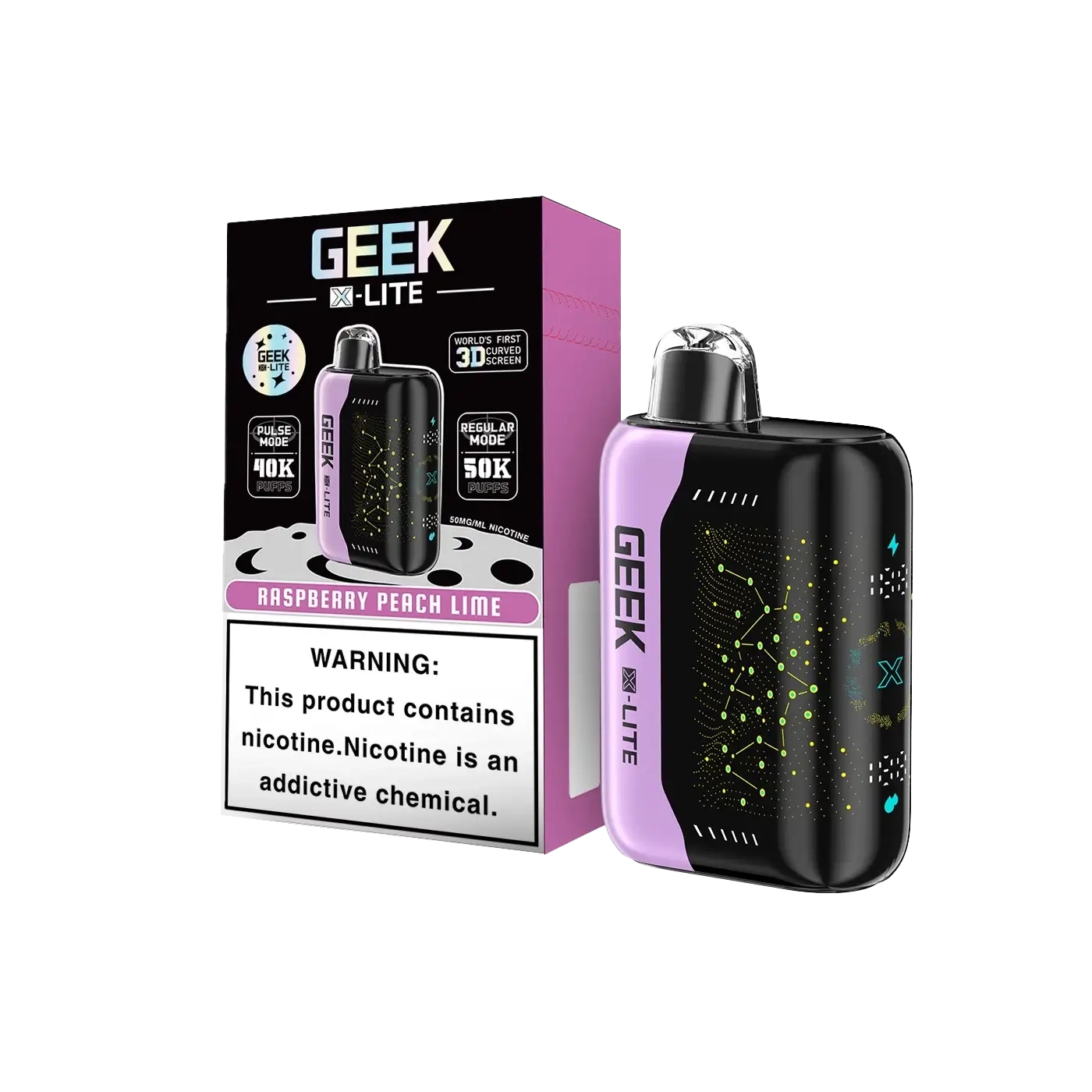 Geek X-Lite 50K Puffs Raspberry Peach Lime