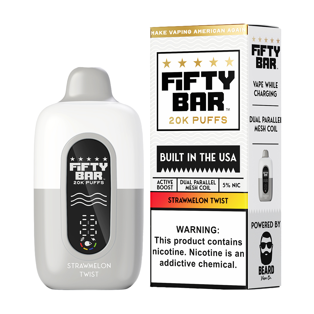Fifty Bar Disposable 20 000 Puffs Strawmelon Twist